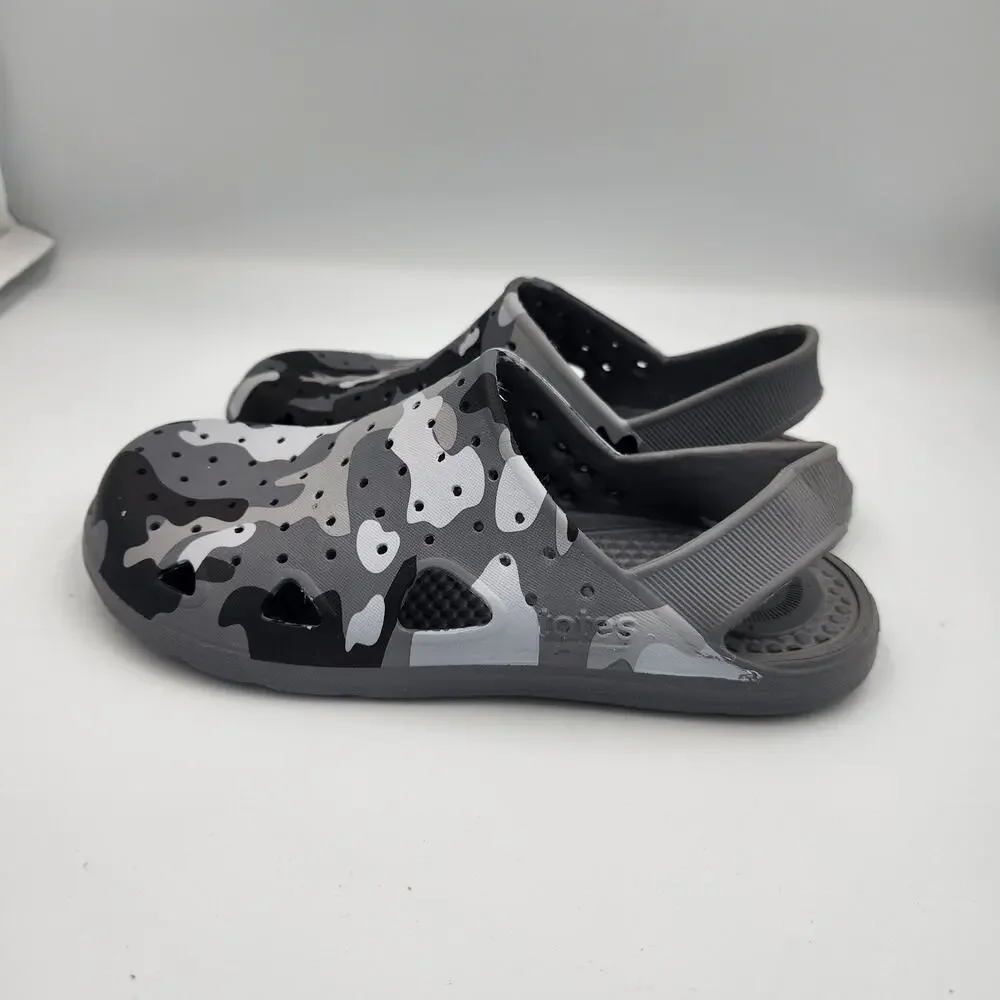 Totes Sol Bounce Gray Camouflage Clog Splash & Play‎ Sandals Boys SZ 13-1 New